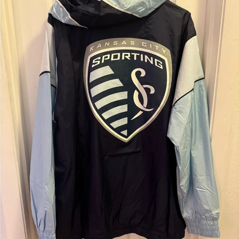 Mitchell & Ness Kansas City Highlight Reel Windbreaker Half zip SZ XL NWT